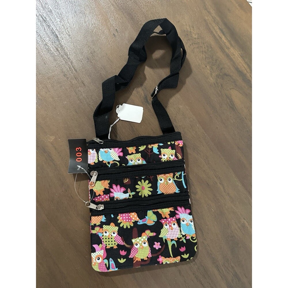 Women's  Crossbody Owls Owl Purse Bag Black Canvas